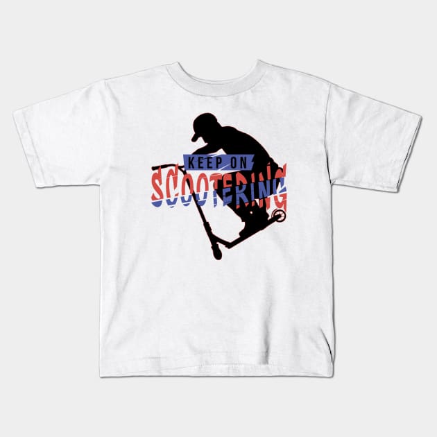 Keep on scootering deck grab Kids T-Shirt by stuntscooter